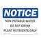 Signmission OSHA Sign, 10" H, Rigid Plastic, Non-Potable Water Do Not Drink Plant Nutrients Sign, Landscape OS-NS-P-1014-L-15090 - alternate 1